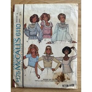 McCall's Carefree Pattern‎ 6110 Misses' Set Of Tops Size 8 CUT *Read*